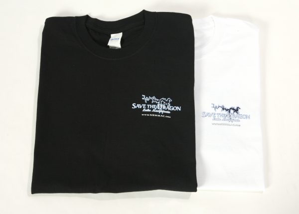 Save The Dragon T-shirt  Black and White Folded